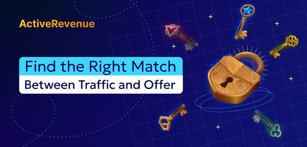 Illustration of different keys and a lock symbolizing how to choose the right traffic format for an affiliate offer